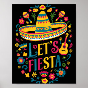 Poster Vamos festa mexicana cinco de maio colorida