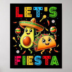 Poster Vamos Festa Taco Abacate Divertido Cinco De Mayo M