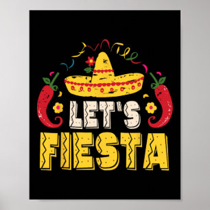 Poster Vamos Festejar Divertido Cinco De Mayo Mexicano