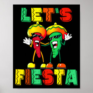 Poster Vamos festejar festa mexicana cinco de maio engraç