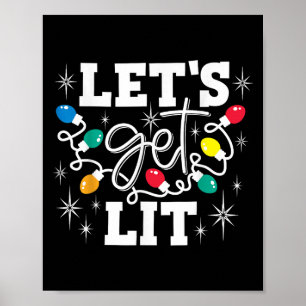 Poster Vamos Ficar Bêbados Chapéu de Papai Noel Luzes de 