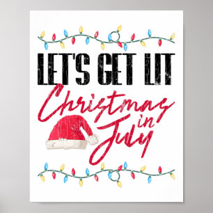 Poster Vamos Ficar Bêbados Gráfico Engraçado de Natal em