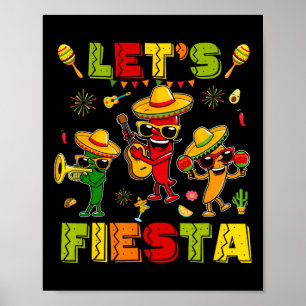 Poster Vamos Fiesta Camisa Festa Mexicana Fiesta Cinc