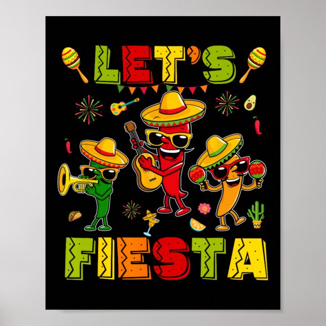 Poster Vamos Fiesta Camisa Festa Mexicana Fiesta Cinc (Frente)