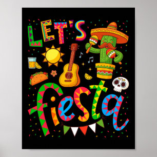 Poster Vamos Fiesta Cinco De Mayo Camisas Para Homens Ki