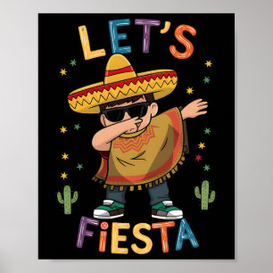 Poster Vamos Fiesta Cinco De Mayo Dabbing Mexicano Poncho