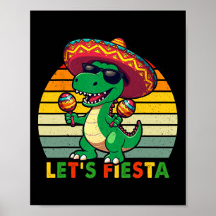 Poster Vamos Fiesta Mexicano Dinossaur Cinco De Mayo Todd