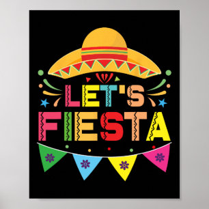 Poster Vamos Fiesta Mexico Fiesta Taco Guitar Cinco De Mã