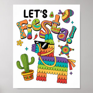 Poster Vamos Fiesta Pinata Cinco De Mayo Partido Mexicano