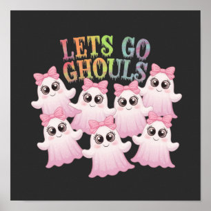 Poster Vamos Ghouls - Design de Halloween Fofo e Divertid