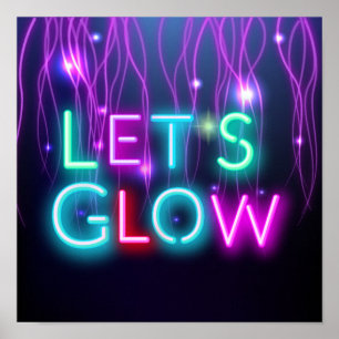 Poster Vamos GLOW Neon Lights Festival, Rave Dance