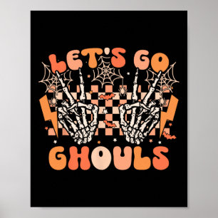 Poster Vamos Go Ghouls Halloween Skeleton Costume Retro G