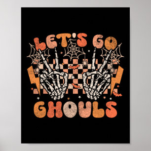 Poster Vamos Go Ghouls Halloween Skeleton Costume Retro G
