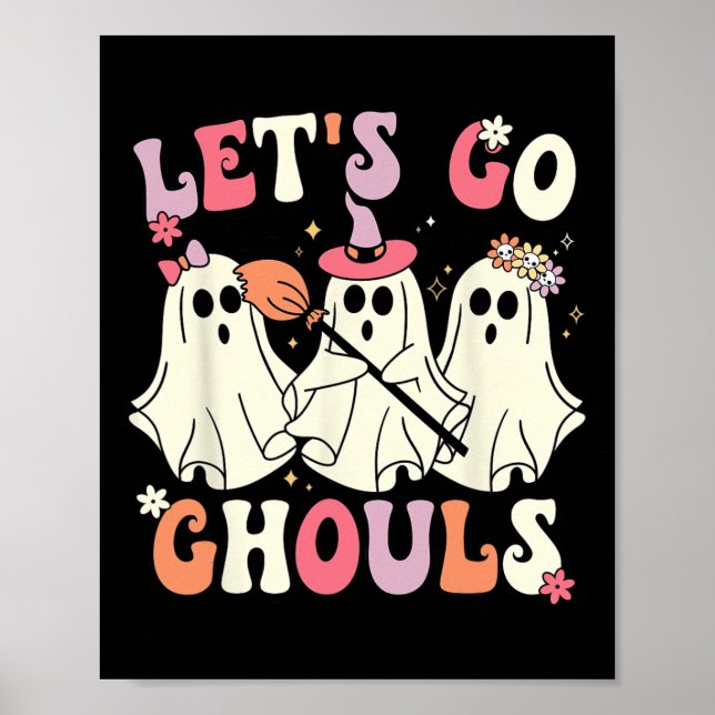 Poster Vamos Ir Ghouls Halloween Ghost Costume Retro Groo (Frente)