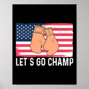 Poster Vamos Lá Campeão Kickboxing Boxe Esportes Lutador