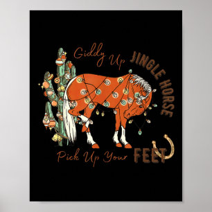 Poster Vamos Lá Cavalo Tilintante Levanta Os Pés Cacto Va