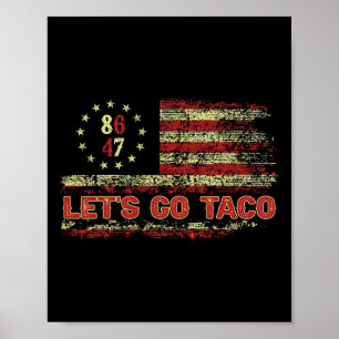 Poster Vamos Lá Taco 8647 Bandeira dos EUA 86 47 Homens M