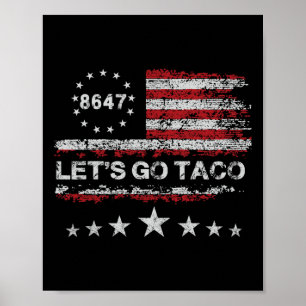 Poster Vamos Lá Taco 8647 Bandeira dos EUA 86 47 Homens M