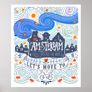 Poster Vamos Mover Para Amsterdã