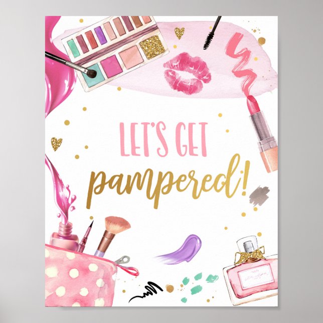 Poster Vamos Obter Festa Spa Makeup Glamor Girl P (Frente)