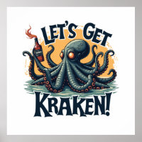 Vamos Obter Octopus De Bebendo De Rum Funny Kraken