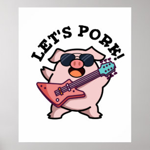 Poster Vamos Pork Funny Rock Guitar Pun