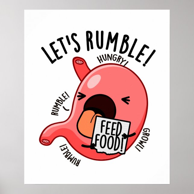 Poster Vamos Rumble Engraçado Stomach Pun (Frente)