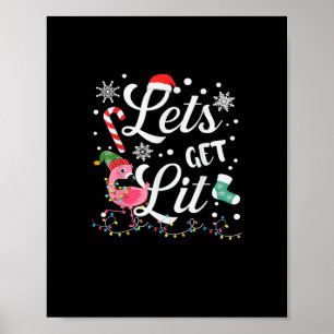 Poster Vamos Sai Adulto Flamingo Engraçado Natal
