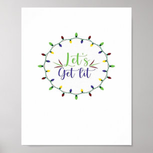 Poster Vamos Sai Engraçado Luzes De Natal Festivas