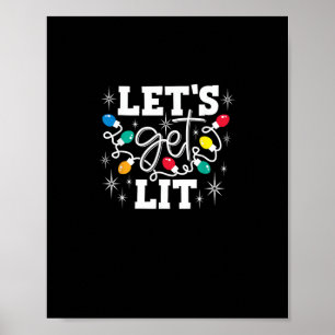 Poster Vamos Sai Luzes De Natal Engraçado Retro
