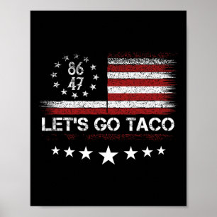 Poster Vamos Taco 8647 Bandeira dos EUA 86 47 Homens Mulh