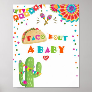 Poster Vamos Taco Sobre Um Bebê Cactus Fiesta - Sinal De