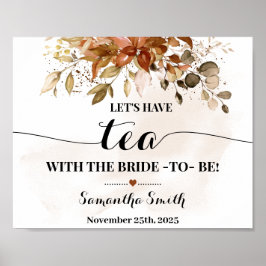 Poster Vamos Tomar Chá com a Noiva Outono Bridal Shower