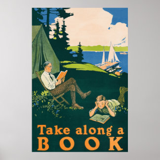 Poster Vamos vai acampar e ler um livro