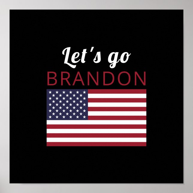 Poster Vamos vai Brandon, bandeira americana (Frente)