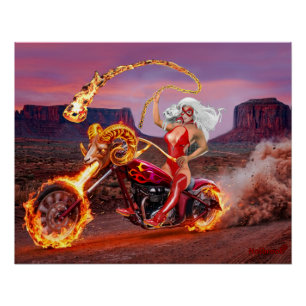 Pôster Vampire Biker Babe – Rebelde Gótico da Meia-Noite