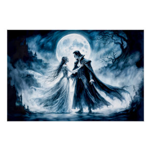 Pôster Vampire Love under Moonlit Sky
