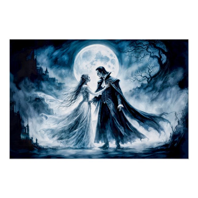 Pôster Vampire Love under Moonlit Sky (Frente)