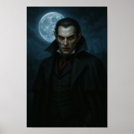 Poster Vampiro à Lua - Elegância com mordida
