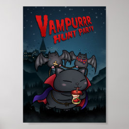 Poster Vampiro de Halloween Cat Vampurr