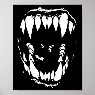 Poster Vampiro Dentes Presas Gótica Horror Halloween Grun