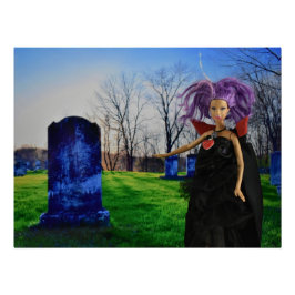 Pôster Vampiro visita o cemitério