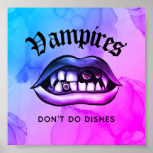 Vampiros não lavam pratos de vaporwave engraçado