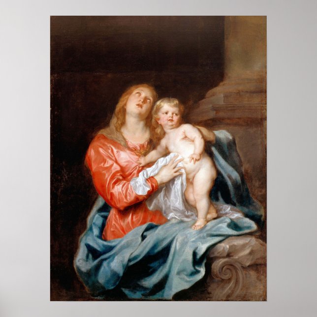 Poster Van Dyck - A Madonna E A Criança (Frente)