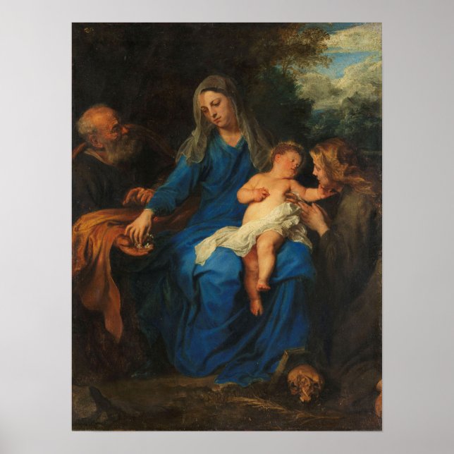 Poster Van Dyck - A Santa Família Com Mary Magdalene (Frente)