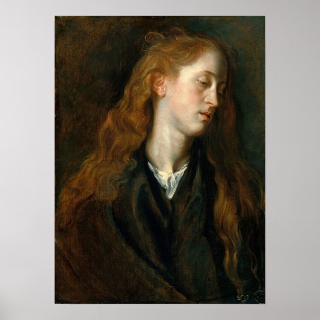 Poster Van Dyck - Chefe De Estudo De Uma Mulher Jovem (Frente)