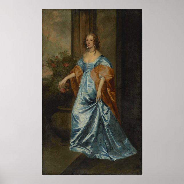 Poster Van Dyck - E Estúdio Retrato De Uma Senhora (Frente)