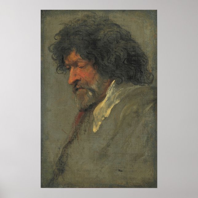 Poster Van Dyck - Estudo Da Cabeça De Um Homem (Frente)