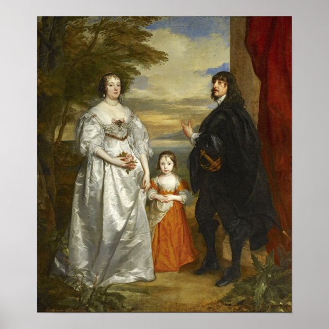 Poster Van Dyck - James Sétimo Com Senhora e Criança (Frente)