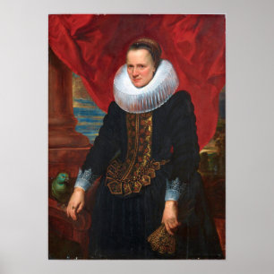 Poster Van Dyck - Retrato de uma Mulher com seu Papagaio